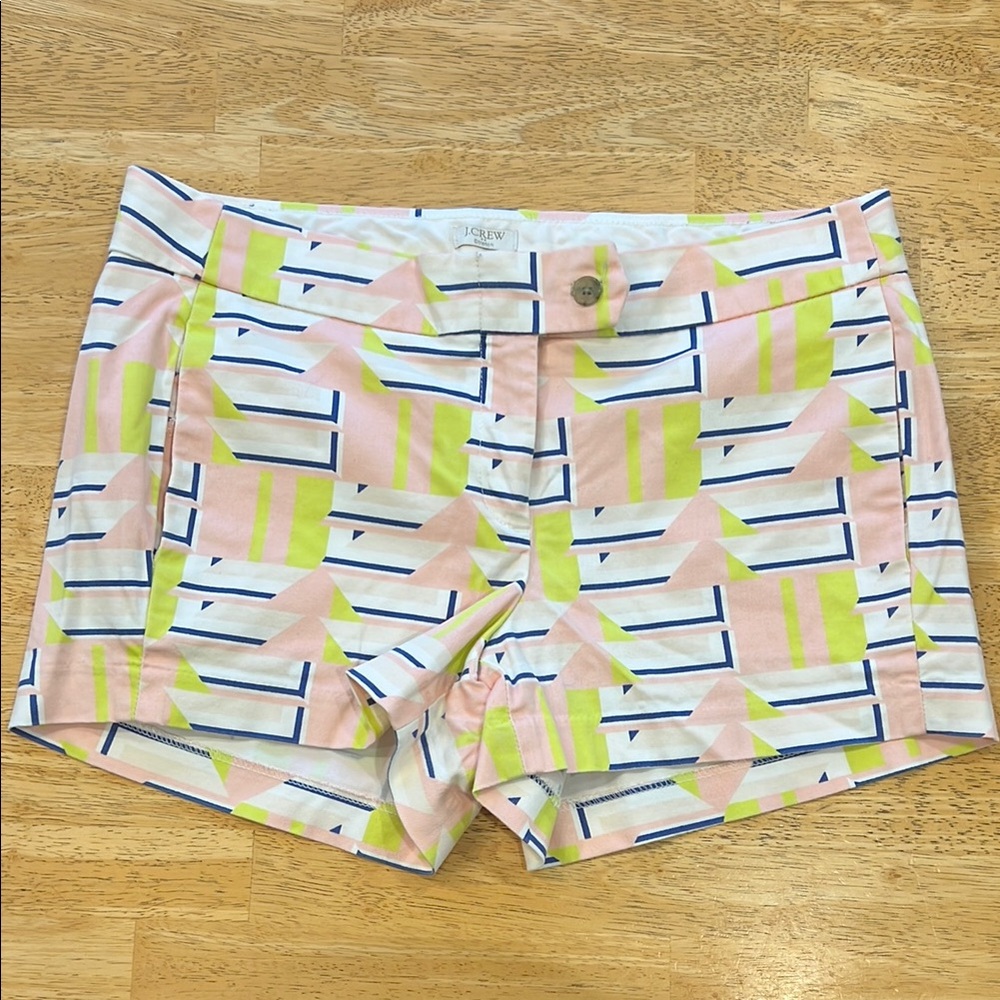 J. Crew Women's Pink Geometric Shorts